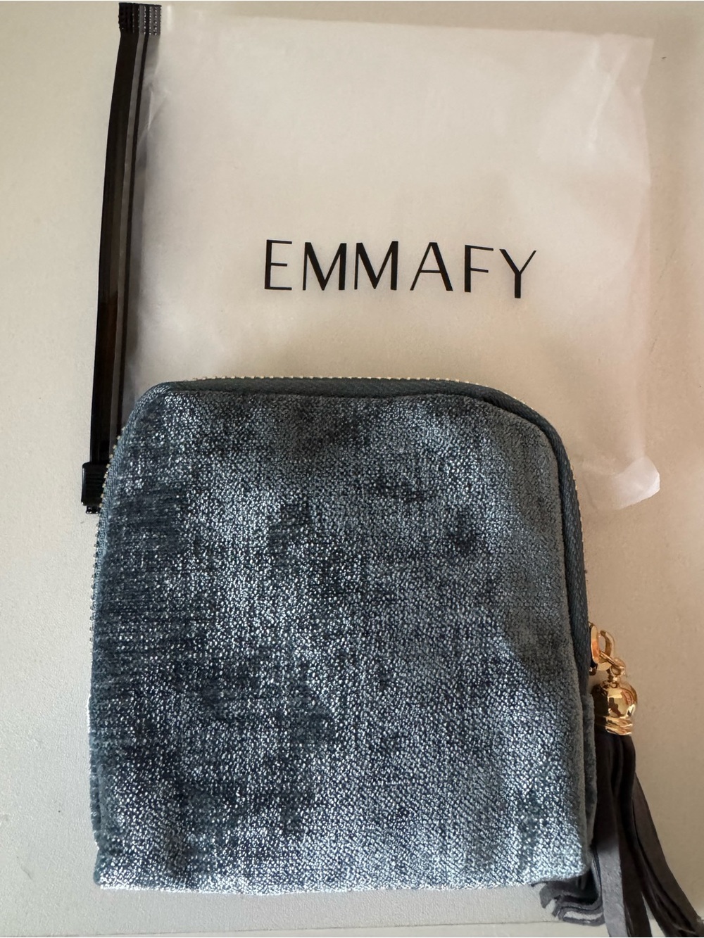 Teal blue Velvet travel jewelry case